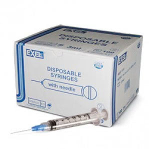 Exel 3cc Luer-Lock Syringe with 25G x 5/8" Needle | Box of 100