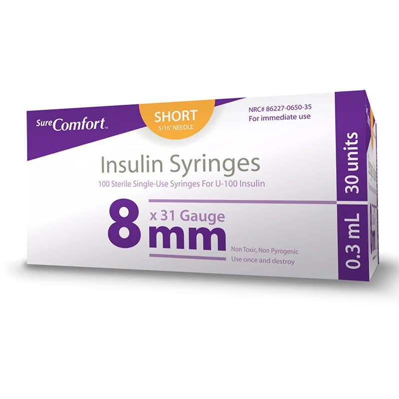 SureComfort Insulin Syringes — 31G x 5/16" | Box of 100