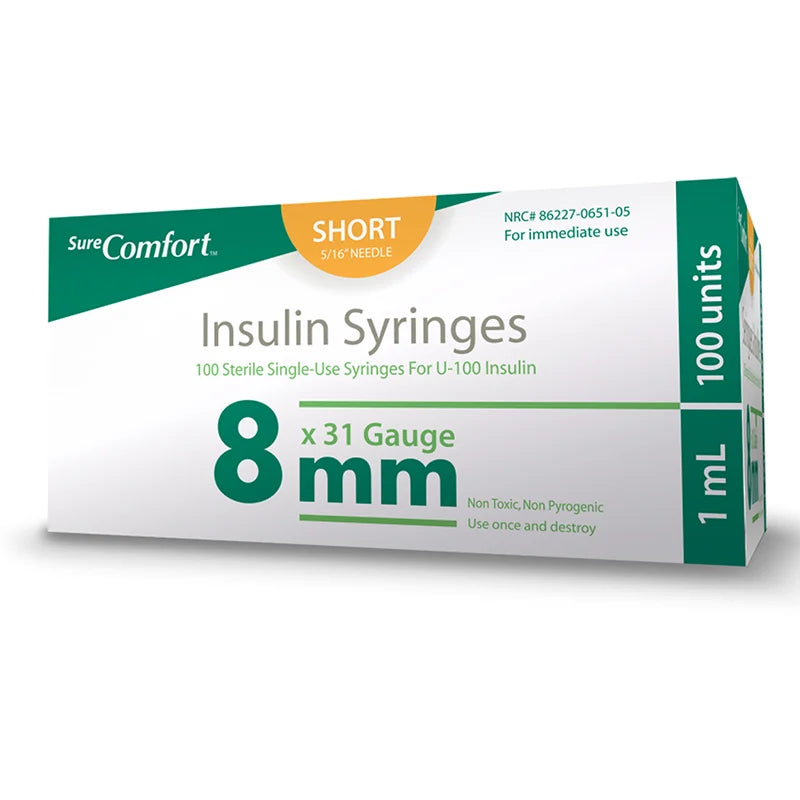 SureComfort Insulin Syringes — 31G x 5/16" | Box of 100
