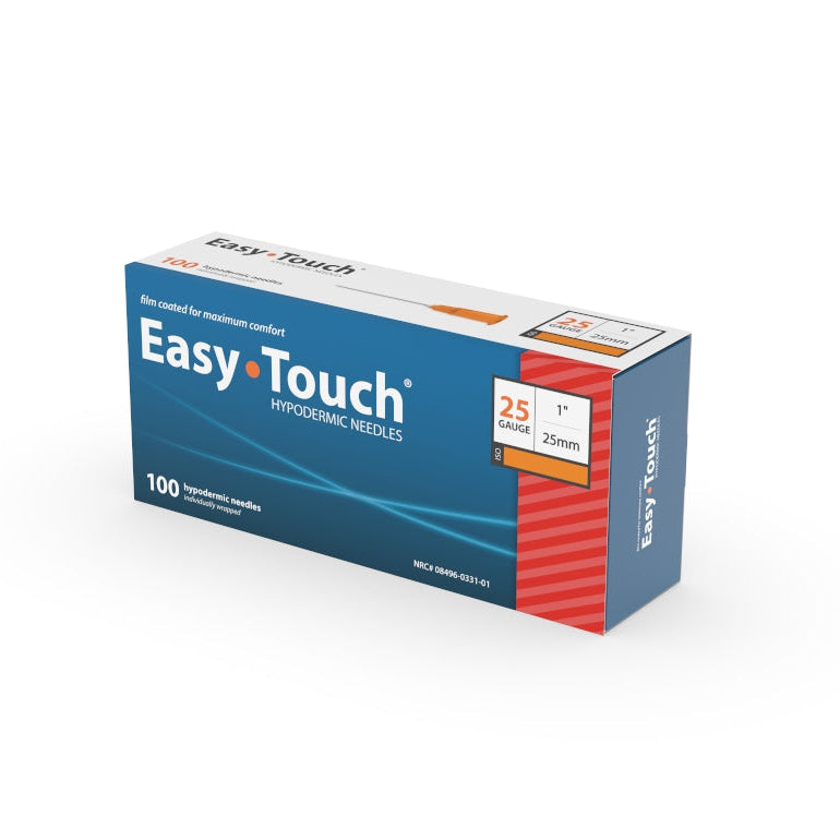 EasyTouch Hypodermic Needles 25G x 1" | Box of 100